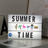 Boîte lumineuse créative moderne A4 noire avec lettres LED Bande lumineuse enfichable DIY ABS Dimmable Décoration de chambre de fille Ornement de coeur