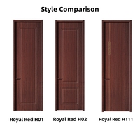 Porte intérieure en HDF 860 kg/m² avec revêtement mélaminé, design postmoderne ton bois pour chambres chaleureuses et confortables, portes de mobilier, hôpitaux