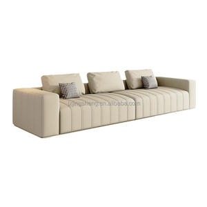 Canapé moderne simple à rangée droite <span class=keywords><strong>en</strong></span> cuir pour salon avec cadre <span class=keywords><strong>en</strong></span> bois massif Vente populaire - Product Image 3