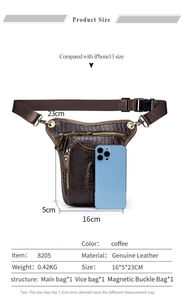 AndoBag Riñonera de Cuero con Patrón de Cocodrilo para Hombre, Bolso Cruzado de Hombro, Riñonera Casual para Exteriores, Trabajo, Deportes, Motocicleta - Product Image 3