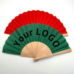 Abanico de mano de bambú con sonido de crujido, de color liso, personalizado con impresión, con MOQ bajo - Product Image 3