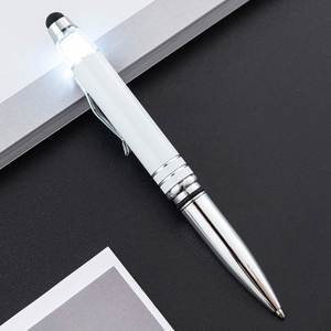 Custom Logo 2 in 1 Capacitive Stylus Click Metal <b>Ballpoint</b> <b>Pen</b> With Top Inlaid Crystal Two-Tone Barrel Luxury Signature <b>Pen</b> - Product Image 4