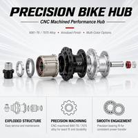 Juego de Bujes de Bicicleta CNC de Precisión Personalizados, Freno de Disco de 6 Tornillos, Bujes Anodizados para Bicicleta de Montaña y Carretera, Eje Pasante 7075-T6, Rodamientos Sellados, Fabricación OEM