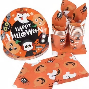 Assiettes en papier jetables en forme de citrouille en gros pour les fêtes d'Halloween, d'anniversaire, de vacances et les réunions de famille - Product Image 3