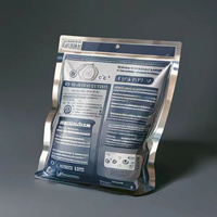 Sacs refermables en Mylar à fermeture éclair, 100 % recyclables et biodégradables, imprimés en héliogravure, avec logo personnalisé, finition mate, en PE, type pochette verticale, en feuille noire