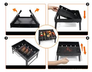 Parrilla de barbacoa de butano de <span class=keywords><strong>propano</strong></span> automática de metal de pie Zenewood para uso interior/exterior con cepillo plegable y bandeja con carrito - Product Image 3