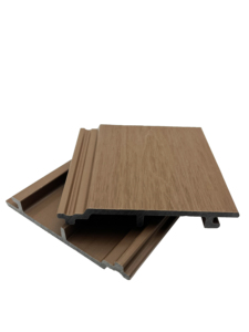 Panneau mural rainuré WPC en co-extrusion intégrale, composite bois-plastique étanche pour clôture <span class=keywords><strong>de</strong></span> <span class=keywords><strong>jardin</strong></span> extérieur, idéal pour l'hôtellerie, garantie 5 ans - Product Image 4