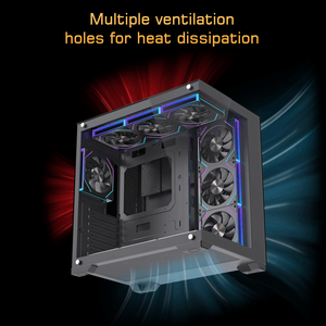 LOVINGCOOL Acrílico de gran tamaño con vista al mar Habitación <span class=keywords><strong>PC</strong></span> Estuche EATX Estuches para computadora Torres Gabinete para juegos 360mm Enfriador líquido Diez ventiladores - Product Image 5