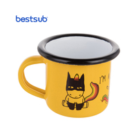 Pour Bestsub vente en gros 3oz/100ml jaune Sublimation personnalisée en acier inoxydable voyage pour tasses enduit Sport café émail pour Camping