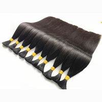 Extensions de cheveux indiens vierges Remy naturels noirs bruts en vrac teints soyeux vague droite Double cheveux étirés en vrac