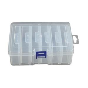 Caja de almacenamiento de joyas transparente, 6 compartimentos con tapa abatible, organizador de escritorio a prueba de polvo para diamantes de imitación y accesorios - Product Image 1