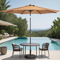 Parasol de plage pliable imperméable pour patio et jardin en tissu polyester