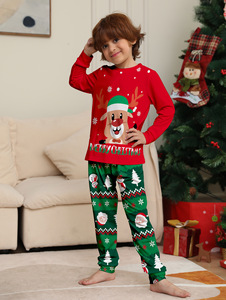 Nuevo Festival padre-hijo Lounge Wear pareja chico Bady mascota ropa de dormir dibujos animados con monograma familia Navidad pijamas traje - Product Image 5