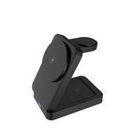 Station de charge sans fil magnétique portable 3-en-1 pour iPhone Duo 18 17 16, iWatch, AirPods Pro Max – Dock de charge rapide pliable 15W