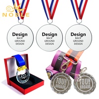 Médaille octogonale en verre clair noble Médailles personnalisées en gros Médailles de sport vierges bon marché