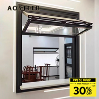 Ventana Plegable de Aluminio para Exteriores Comerciales, AOSTTER con Certificación CE, Insonorizada, con Rotura de Puente Térmico, Doble Acristalamiento, Abatible Superiormente