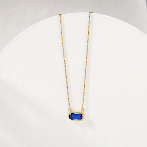 สร้อยคอหินธรรมชาติ KS 12 ราศี สร้อยคอสแตนเลสสตีลหรูหรา จี้คริสตัล - Product Image 3