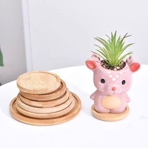 Posavasos Redondos de Bambú Personalizados para Macetas, Ideales con Orificio para Macetas con Forma de Búho, Compatibles con la Mayoría de las Macetas - Product Image 4