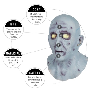 Máscara Facial Completa <span class=keywords><strong>de</strong></span> Látex <span class=keywords><strong>de</strong></span> Anciano Aterrador y Divertido para Halloween y Navidad - Disfraz Clásico para Fiestas Temáticas <span class=keywords><strong>de</strong></span> Halloween - Product Image 3