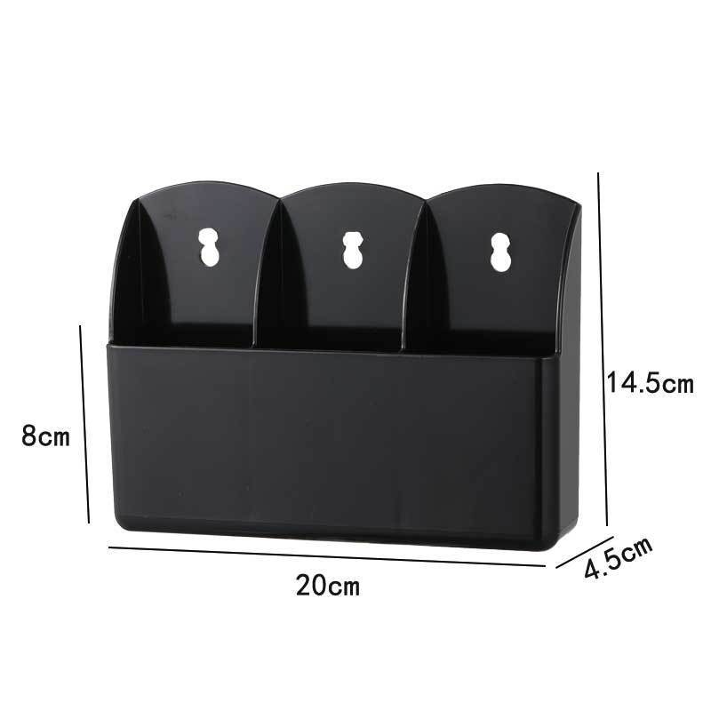 Black three-compartment design [with no-drill adhesive backing]
