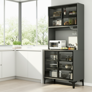 Mueble de Cocina Moderno para Comedor, MDF Ecológico, 6 Cajones, 6 Estantes, Botellero Integrado - Product Image 2