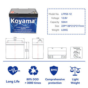 リチウムイオン電池鉛交換式12V 50Ah LiFePO4バッテリー工具玩具用カースクーター - Product Image 3