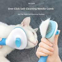Peigne à aiguilles spécial en acier inoxydable et ABS pour chats et chiens de petite taille - Brosse de toilettage pour animaux imperméable pour utilisation en salle de bain