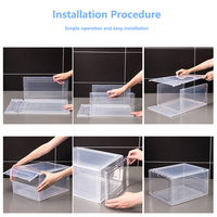 Lot de 10 boîtes de rangement à chaussures empilables en plastique transparent extra-larges avec ouverture frontale, écologiques, pour l'organisation à domicile