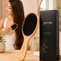 Échantillon Gratuit : Brosse à Cheveux en Bambou Évidée pour Massage du Cuir Chevelu, Démêlante pour Cheveux Humides et Secs, Idéale pour Cheveux Bouclés