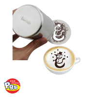 Modèles de café personnalisés en acier inoxydable pour cappuccino Accessoires de pochoir à café auto-décoratifs écologiques