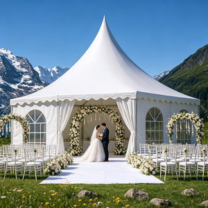 Tente de réception extérieure personnalisée en alliage d'aluminium, imperméable et économique, idéale pour mariages et événements (type pagode) - Product Image 1