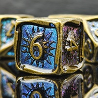 Nouveau produit : Ensemble de dés de jeu en métal massif de la série Solar Goddess, dégradé, pour les amateurs de D&D