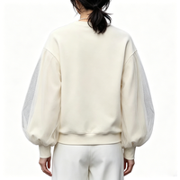 Haut décontracté pour femme, col rond, coupe ample, doublure en maille, en toile non tissée respirante, nouvelle mode automne