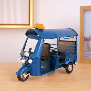 Modèle de tricycle en métal de style campagnard américain vintage, modèle de véhicule en <span class=keywords><strong>fer</strong></span> <span class=keywords><strong>forgé</strong></span>, artisanat artistique, décoration de bureau nostalgique à l'ancienne - Product Image 3