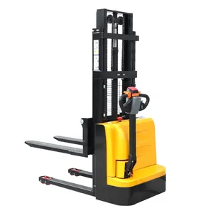 self loading electric pallet stacker semi fully walkie manual hand hydraulic straddle reach lift truck forklift jack lifter