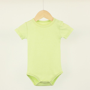 ชุดจั๊มสูทเด็กสีพื้นพร้อมกระดุมแป๊กไหล่ซ้าย ผ้าถักจากผ้าฝ้ายแท้ - Product Image 2
