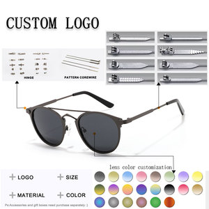 <b>Round</b> <b>Sunglasses</b> Full Rim Metal <b>Frame</b> Gradient Lenses 100% UV Protection Unisex Adult Sun Protection - Product Image 2