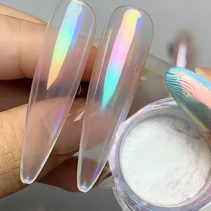 ผงโครเมี่ยมสีเขียวมิ้นท์ออโรร่า 1 กระปุก ผงกลิตเตอร์สีเขียวเมอร์เมด ผงโครเมี่ยมกระจกใสสำหรับตกแต่งเล็บ น้ำหนัก 0.3 กรัม - Product Image 2