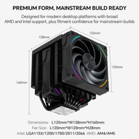 Thermalright Phantom Spirit 120 mm Vision EVO air refroidisseur Para Cpu Argb IPS écran LCD PWM ventilateur double tour