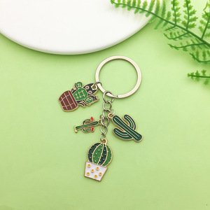 Cactus <b>Keychain</b> Zinc Alloy Irregular Shape Fashion Jewelry Accessory For Creative DIY Gifts - Product Image 4