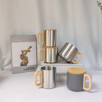 Mug de voyage isotherme en acier inoxydable à double paroi avec couvercle et poignée, isolation thermique 6 heures, style classique pour boissons chaudes, idéal pour les fêtes