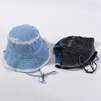 Chapeau de pêcheur en jean à large bord pour l'été, la plage, le sport, le cyclisme, les voyages, unisexe, en denim délavé, 100% coton, haute qualité