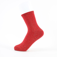 Chaussettes Lurex Scintillantes Argentées pour Femmes, Fil Métallique Brillant Personnalisé en Gros