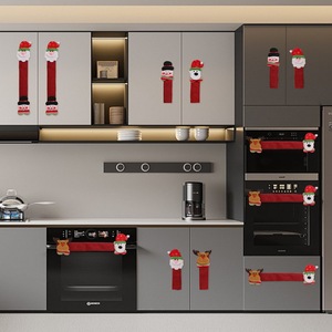 Décorations de Noël transfrontalières pour la cuisine, housses de protection pour poignées de micro-ondes, housses de protection, protège-poignées de porte, protège-réfrigérateur - Product Image 1