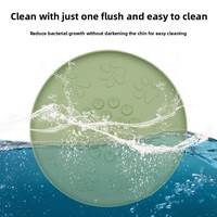 Tapis de léchage rond en silicone pour chien et chat, motif empreinte de patte, tapis d'alimentation lente avec ventouse puissante, anti-anxiété pour animaux de compagnie