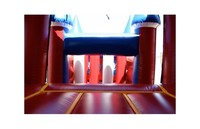 Château gonflable commercial Fun Bounce avec parcours d'obstacles et toboggan, jeu de défi pour enfants en PVC multicolore, location pour fêtes en plein air