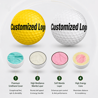 Balles de golf en polyuréthane personnalisées avec logo, 4 pièces, haute performance, toucher doux, pour la vente en gros et au détail