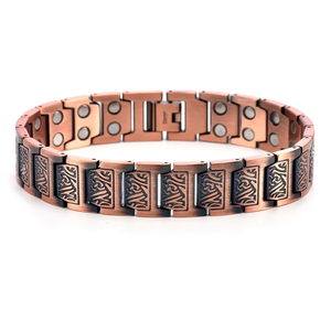 Gelang terapi magnet energi berlapis emas, kotak hadiah untuk penyembuhan, gelang energi magnetik pereda nyeri & radang sendi, baja tahan karat - Product Image 5