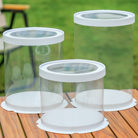 Boîte à gâteau ronde en gros, emballage cadeau transparent pour desserts d'anniversaire, produits de boulangerie, aliments faits maison