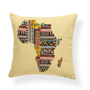Housse de coussin carrée en polyester Amity Wholesale, imprimée avec une carte d'Afrique, fermeture éclair invisible, écologique, lavable en machine, personnalisable - Product Image 6